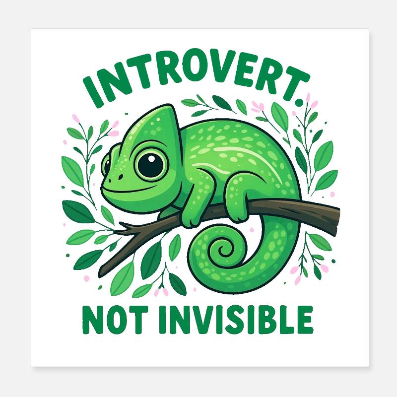 Caméléon introverti Poster 20 x 20 cm