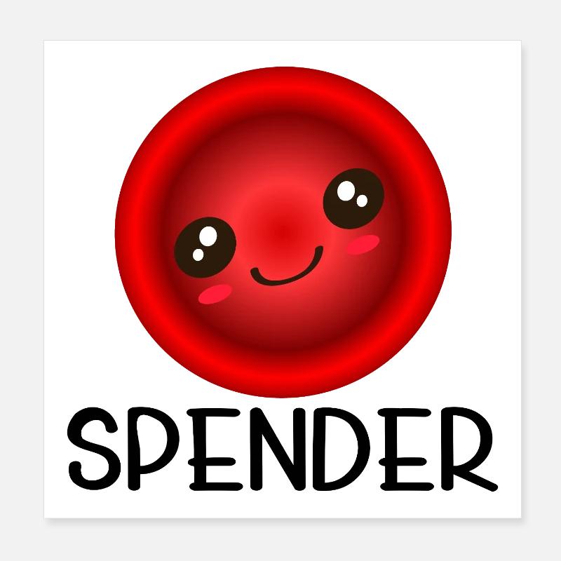 Rote Blutzellen Blutspende Spender Poster 20x20 cm
