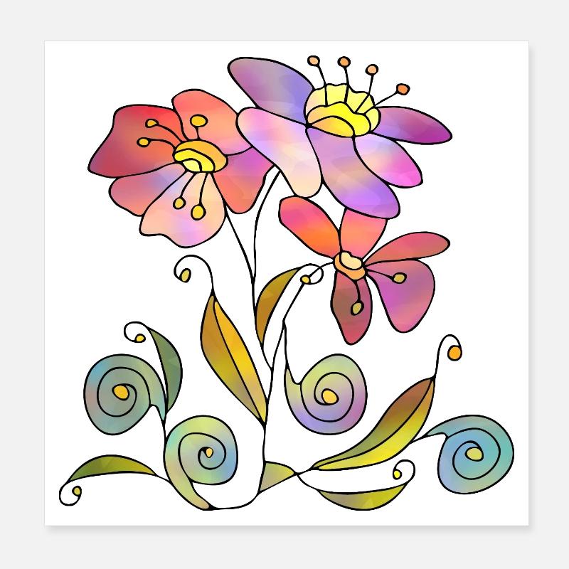 Blumen Poster 20x20 cm