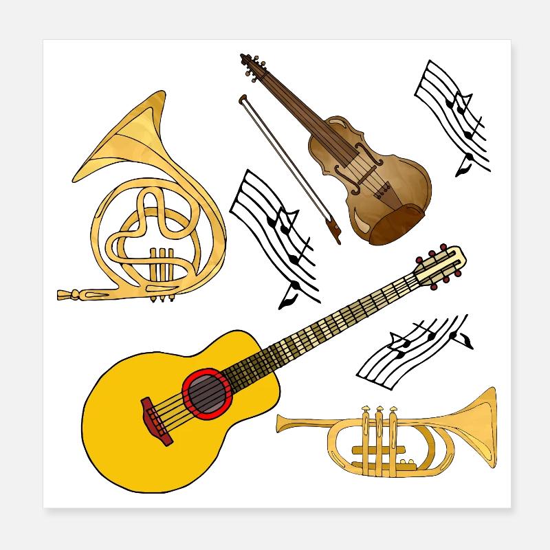 Instruments de musique Poster 20 x 20 cm