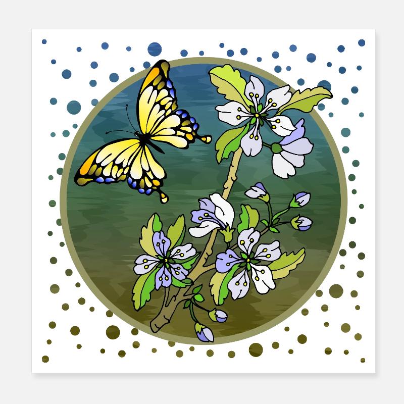 butterfly Poster 8" x 8" (20x20 cm)
