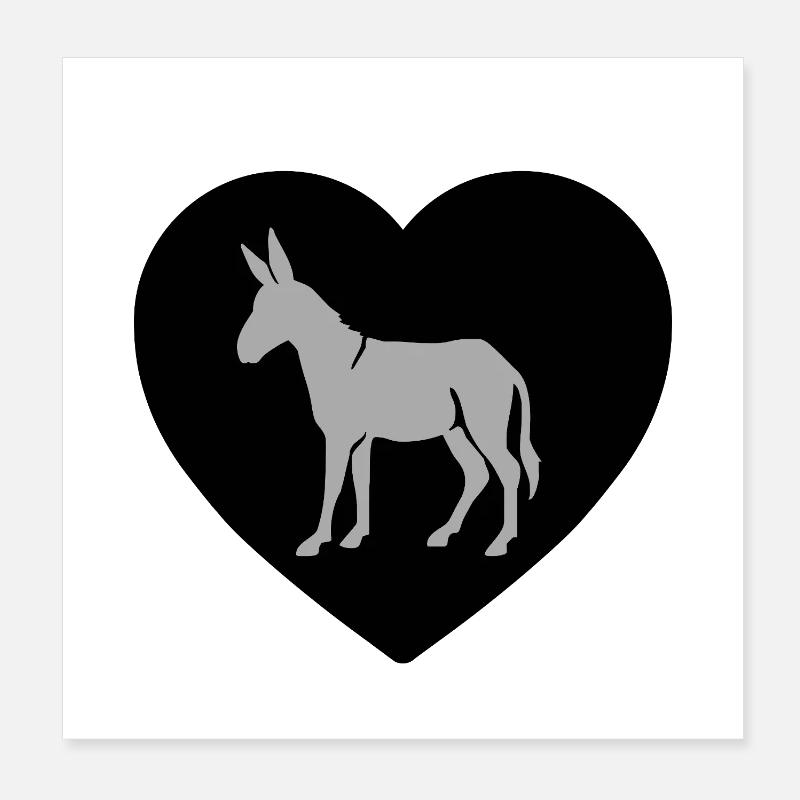 Esel Poster 20x20 cm