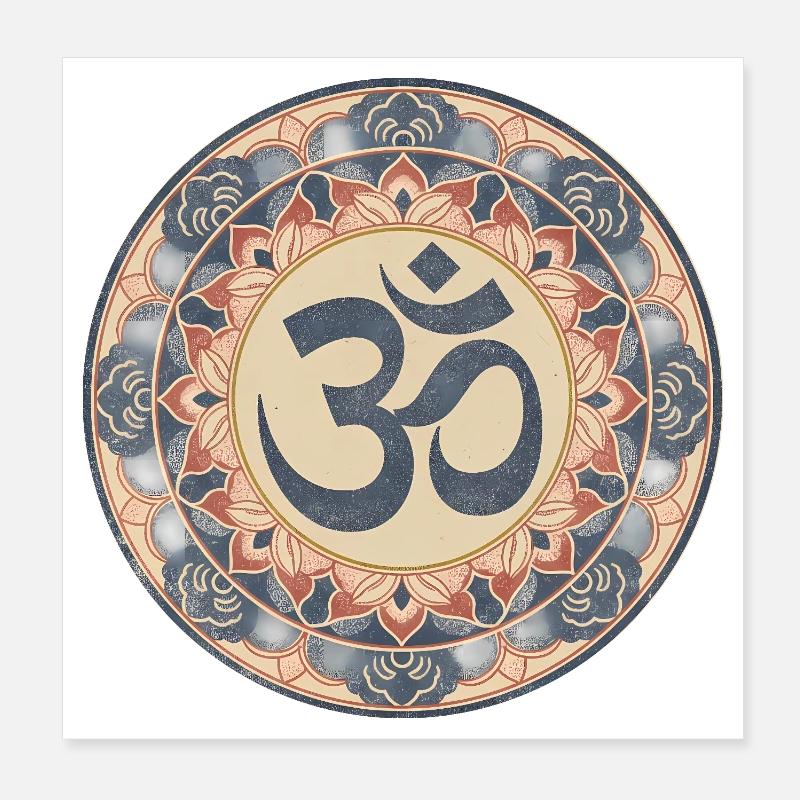 Om Mandala Zen Pattern Poster 20x20 cm