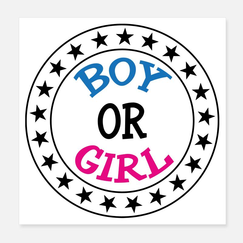 Junge oder Mädchen? Schwangerschaftsgeburt Schwanger Poster 20x20 cm