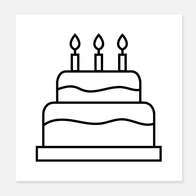 Gâteau d'anniversaire Poster 20 x 20 cm