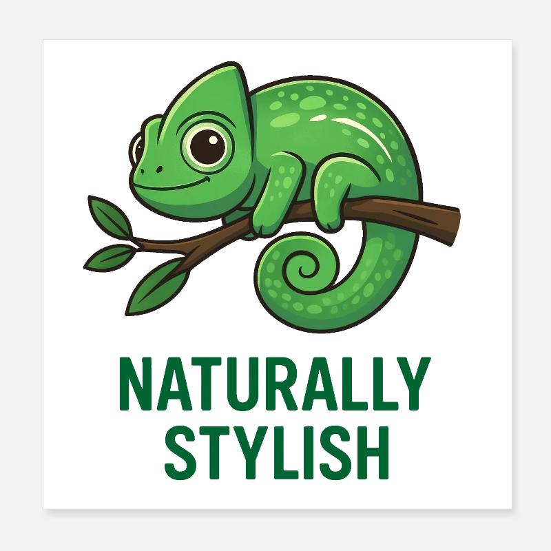 Stylish Chameleon Poster 8" x 8" (20x20 cm)