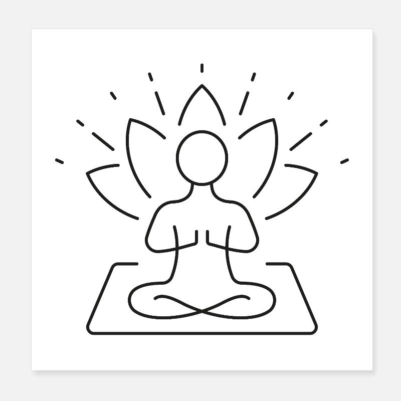 Lotus Meditation Light Circle Poster 8" x 8" (20x20 cm)