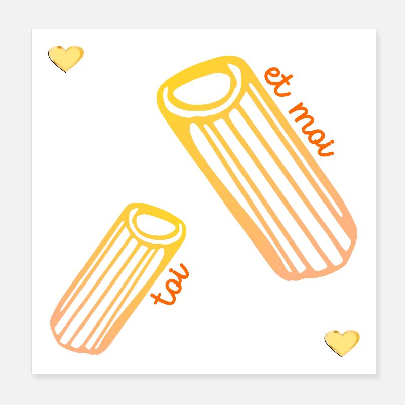 Pasta Beziehung Liebe - Poster 20x20 cm - Weiß