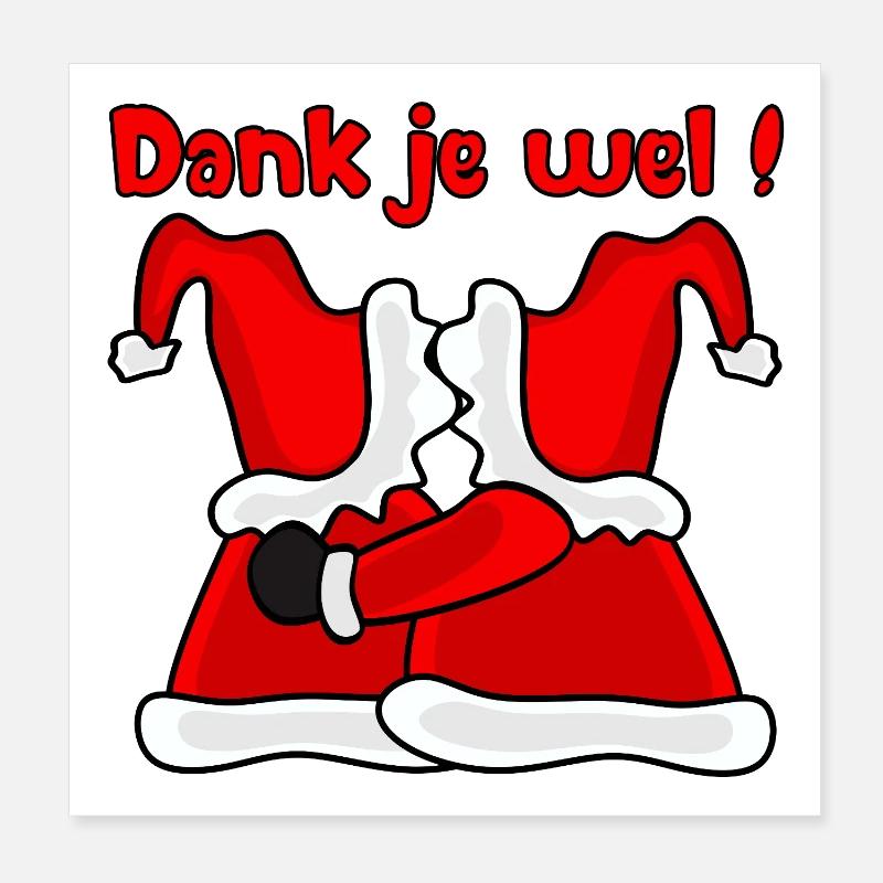 Danke, Weihnachtsmann Poster 20x20 cm