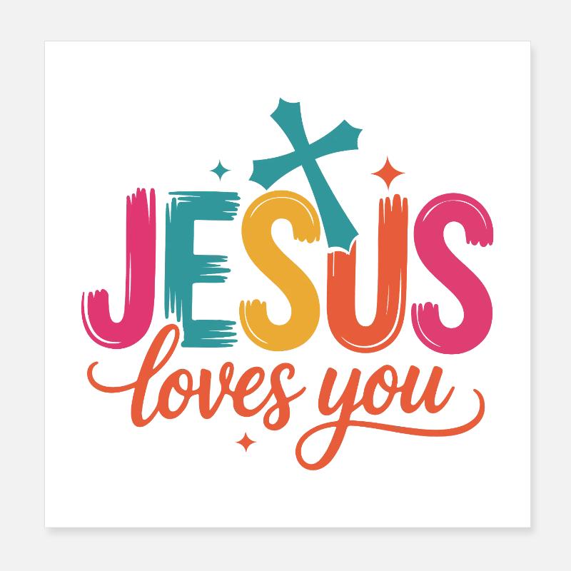 Jésus t’aime Poster 20 x 20 cm