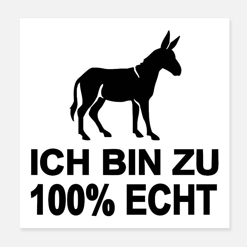 Esel Poster 20x20 cm