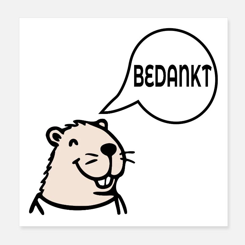 Capybara Merci Poster 20 x 20 cm