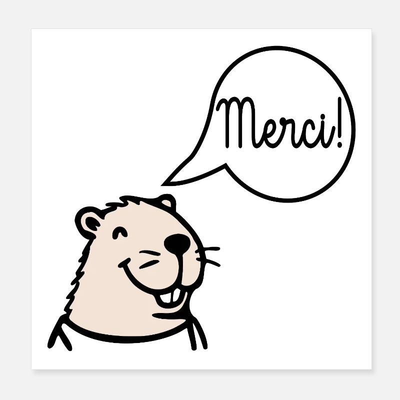 Danke, Capybara. Poster 20x20 cm