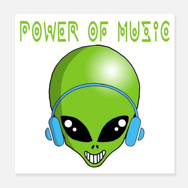 Musique intersidérale - Poster 20 x 20 cm - blanc