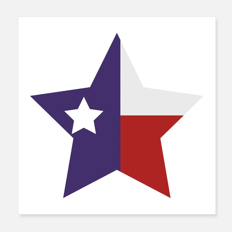 Texas Star Flag Poster 8" x 8" (20x20 cm)