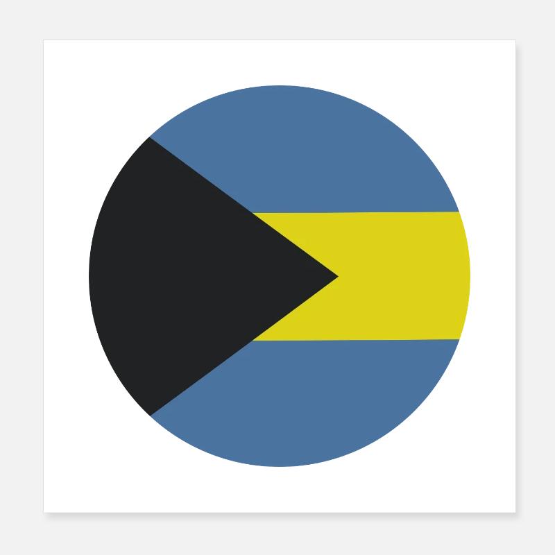 Drapeau rond des Bahamas Poster 20 x 20 cm
