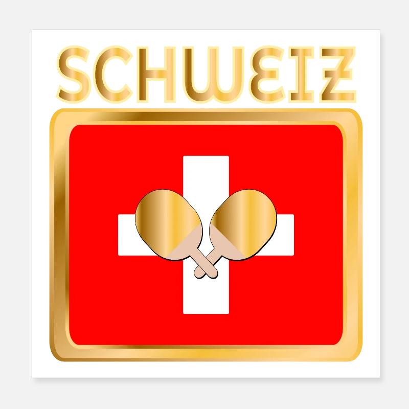 Tennis de table suisse Poster 20 x 20 cm