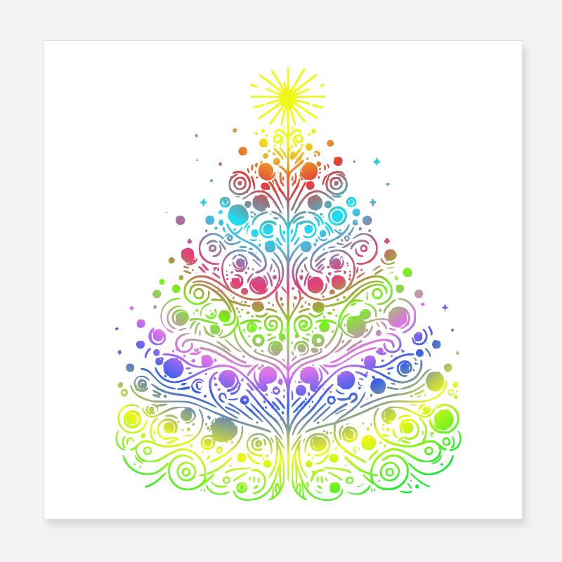 Arbre de Noël Poster 20 x 20 cm