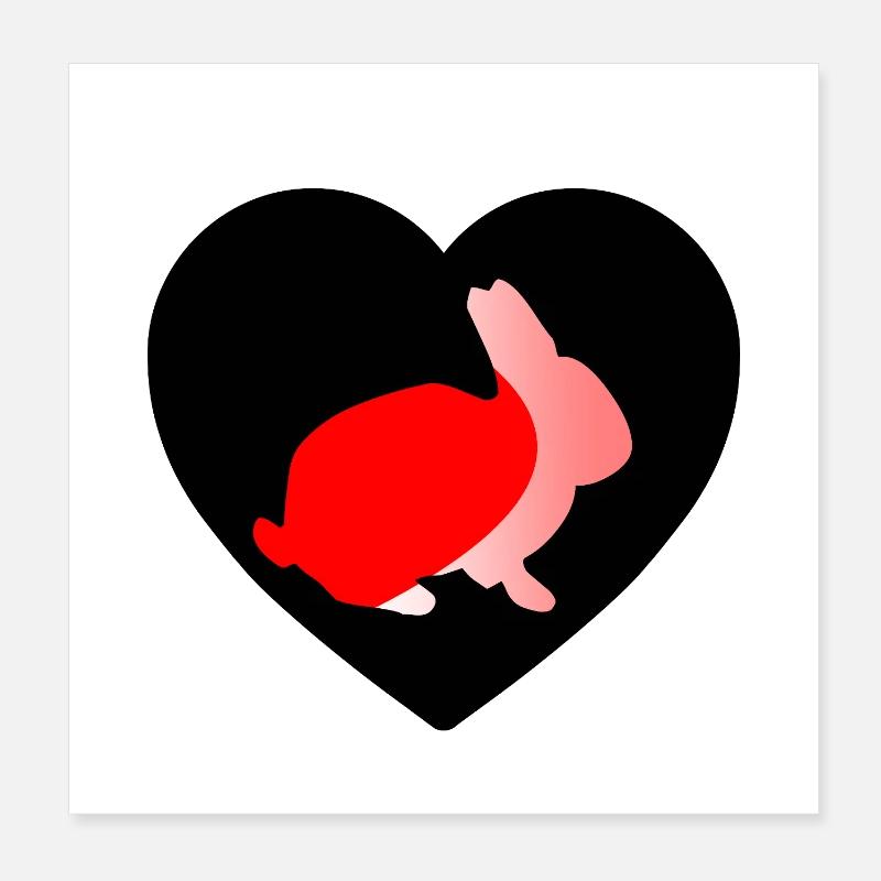 Rabbit Poster 8" x 8" (20x20 cm)