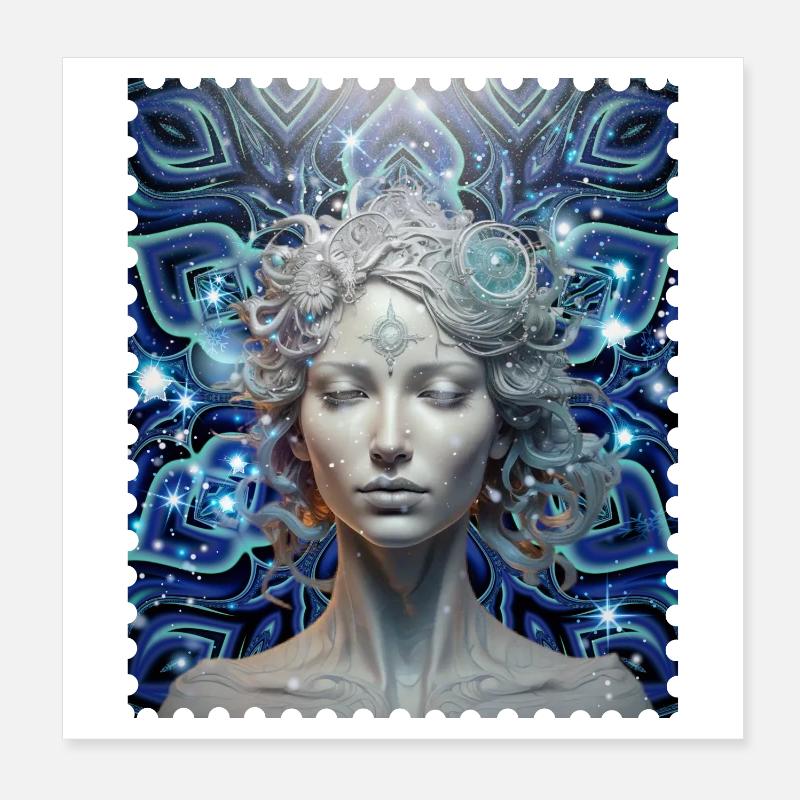 Déesse du rêve cosmique Poster 20 x 20 cm