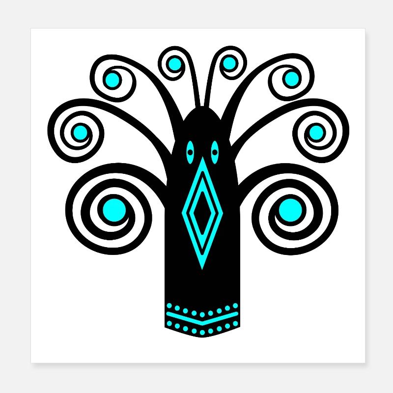 Graphique d’oiseaux Poster 20 x 20 cm