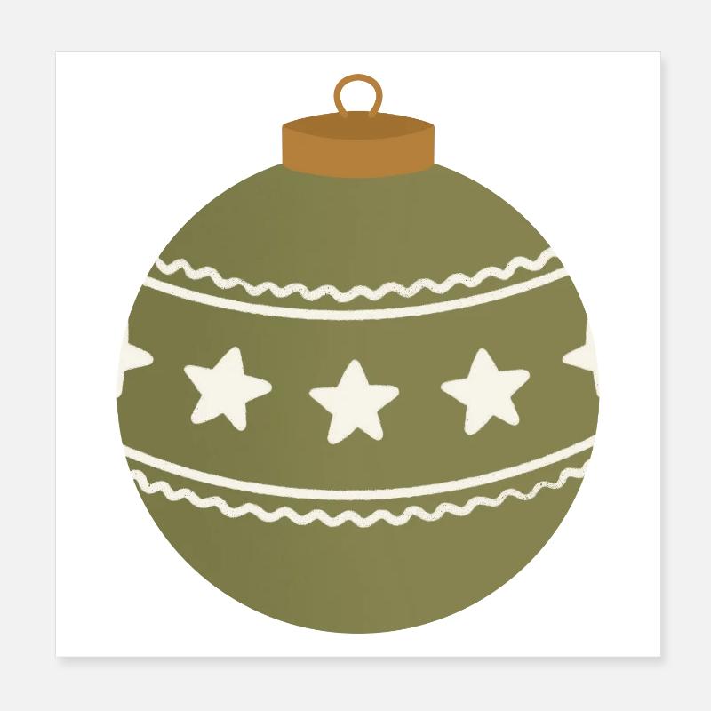 Stern-Weihnachtskugel Poster 20x20 cm