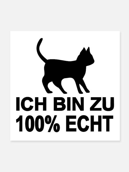 Chat - Poster 20 x 20 cm - blanc - Devant