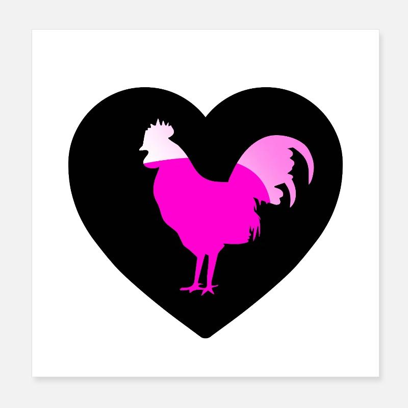 Hahn Poster 20x20 cm