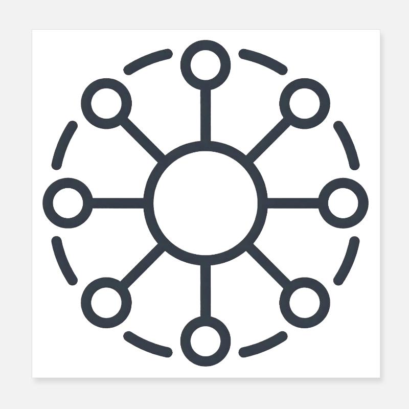 Central Network Core Pattern Poster 8" x 8" (20x20 cm)