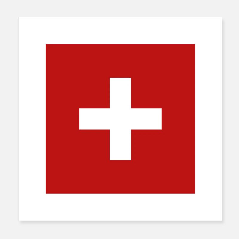 Schweizer Flagge Poster 20x20 cm
