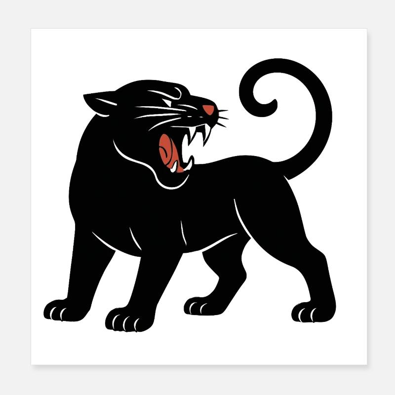 Schwarzer Panther Brüllt Poster 20 x 20 cm