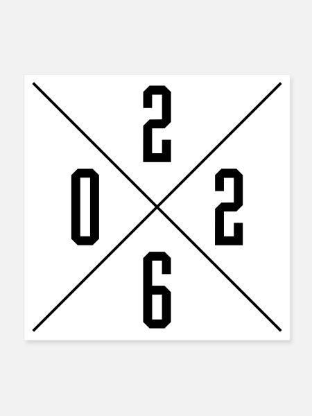 Année 2026 - Poster 20 x 20 cm - blanc - Devant