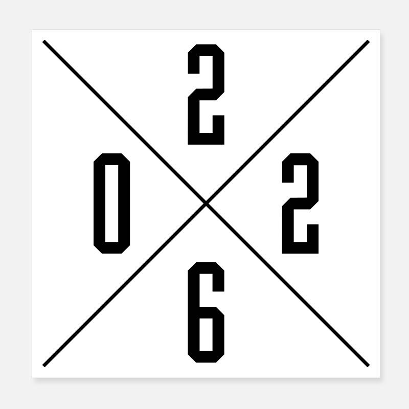 Année 2026 Poster 20 x 20 cm