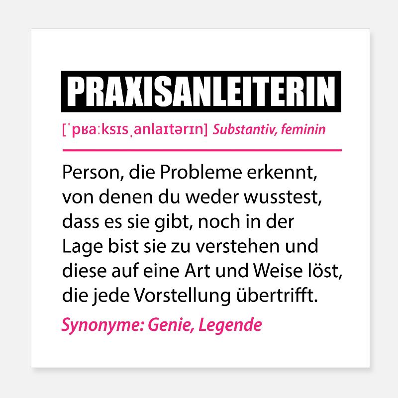 Définition de l’instructeur d’exercice Profession drôle d’infirmière Poster 20 x 20 cm