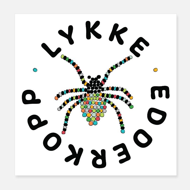 Glücksspinne - Poster 20x20 cm - Weiß