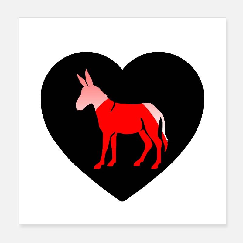 Esel Poster 20x20 cm