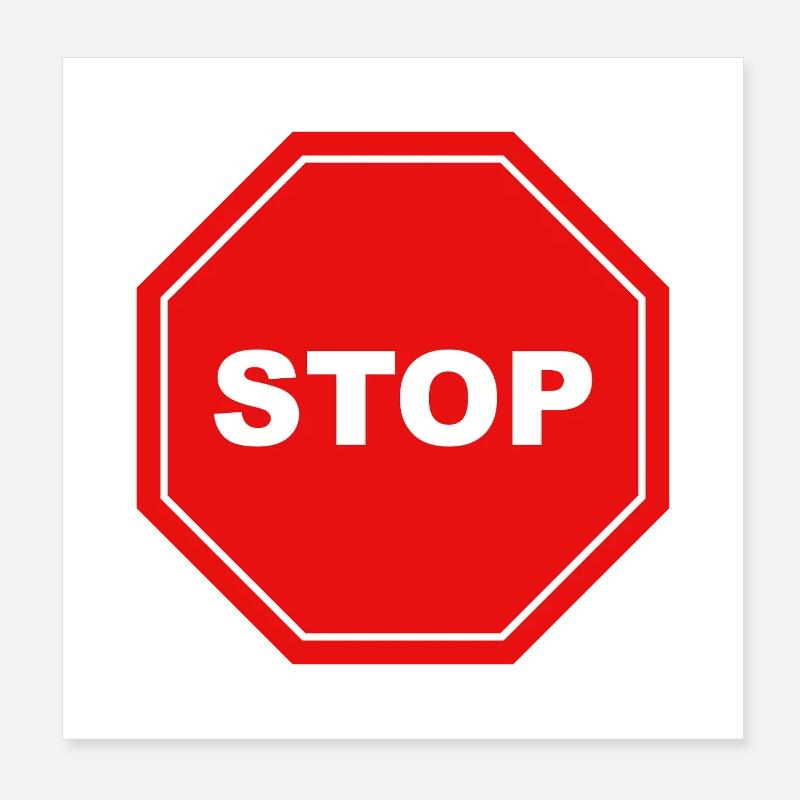Panneau stop Poster 20 x 20 cm