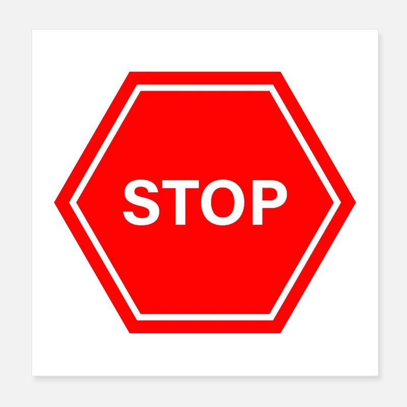 Panneau stop Poster 20 x 20 cm
