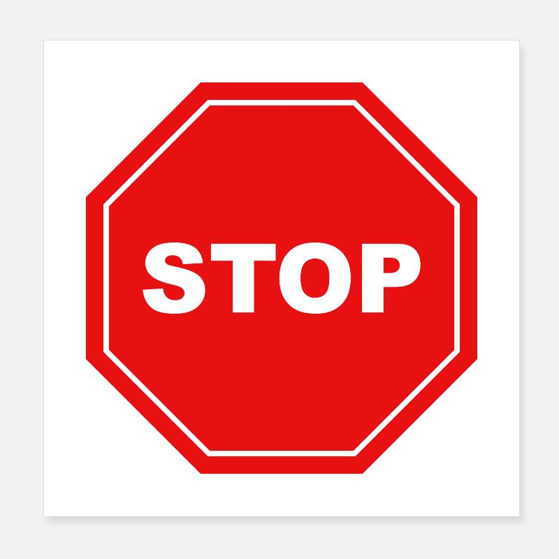 Stoppschild Poster 20x20 cm