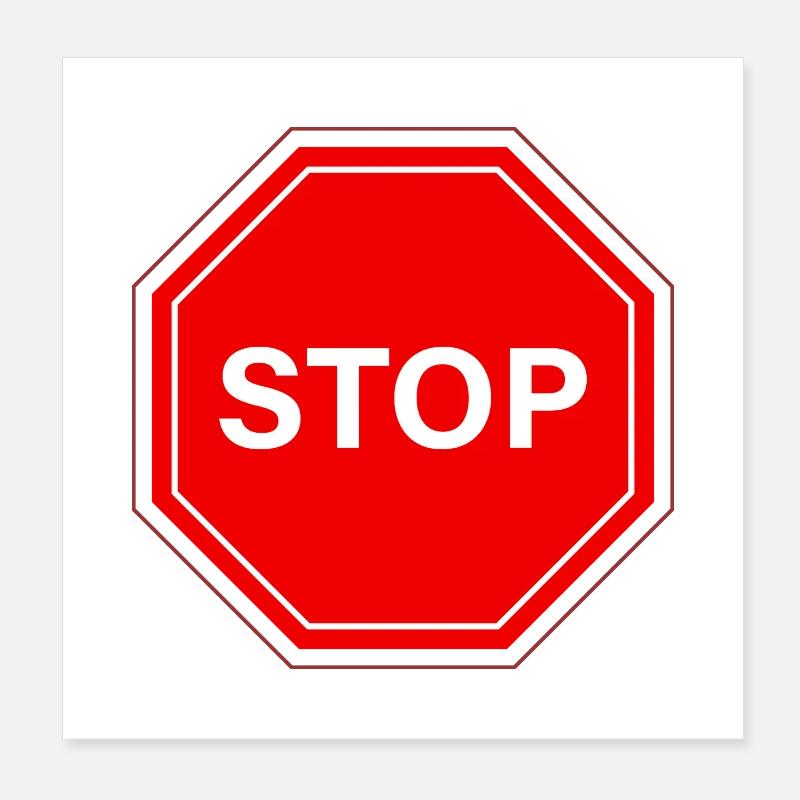 Stoppschild Poster 20x20 cm