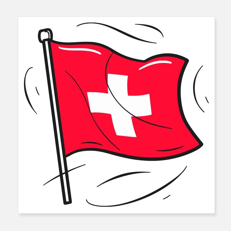 Drapeau suisse Patriot Design Poster 20 x 20 cm