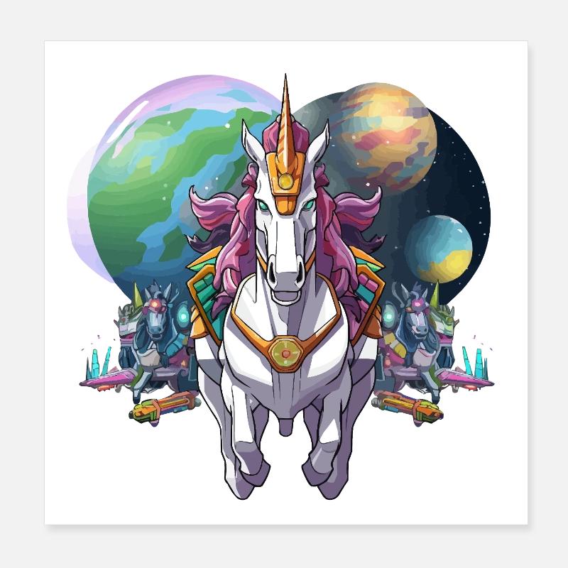 Héros Cheval Mech Galactique Poster 20 x 20 cm