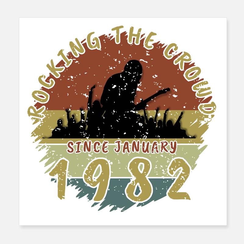 44th Birthday Rocking the crowd GIT 01/1982 Poster 8" x 8" (20x20 cm)