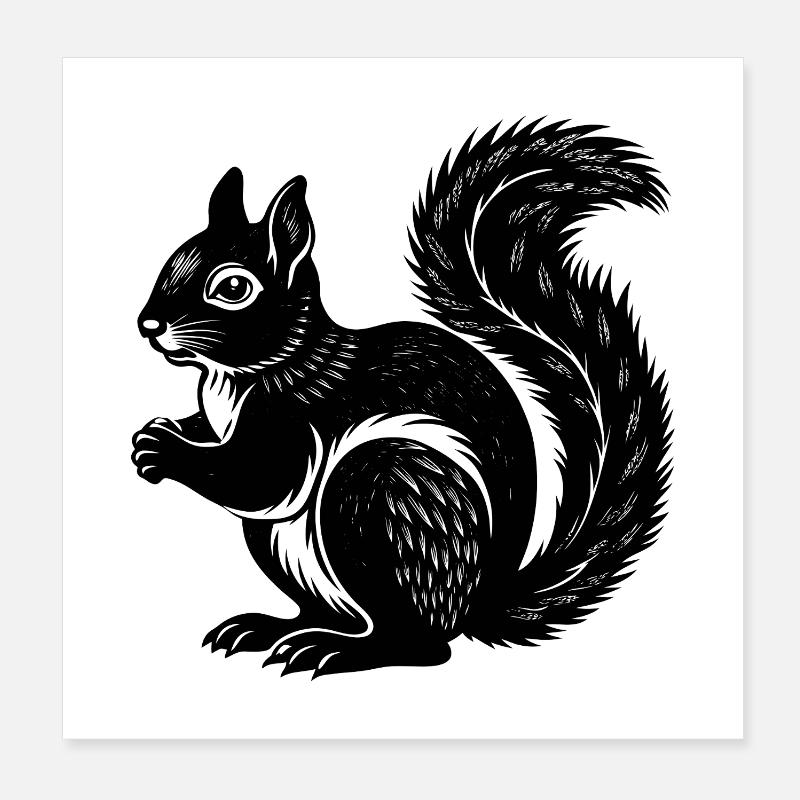 écureuil Poster 20 x 20 cm