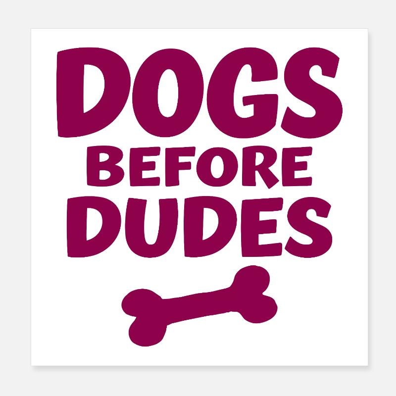 Déclaration d’amour des chiens avant les gars Poster 20 x 20 cm