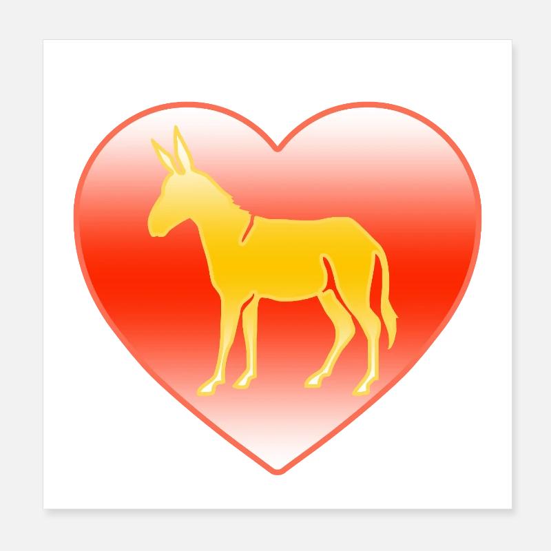 Esel Poster 20x20 cm