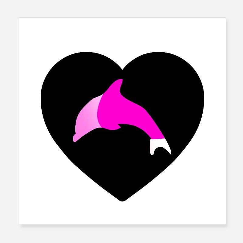 Delfin Poster 20x20 cm