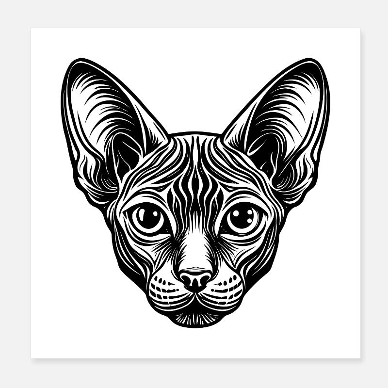 Sphynx cat Poster 8" x 8" (20x20 cm)