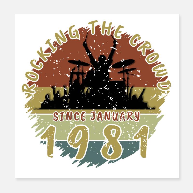 45th Birthday Rocking the crowd DRM 01/1981 Poster 8" x 8" (20x20 cm)