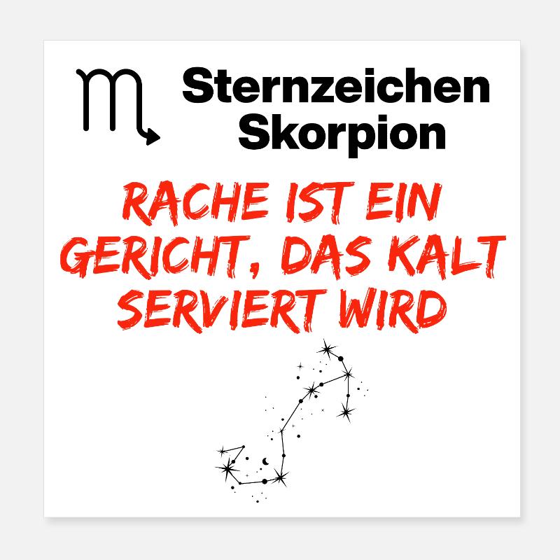 Sternzeichen Skorpion – Rache wird kalt serviert Poster 20x20 cm